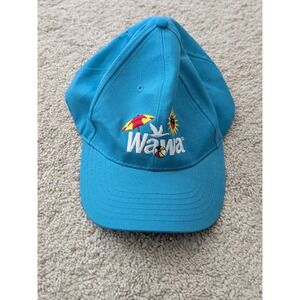 Wawa‎ Summer Beach Logo Baseball Cap Hat Turquoise Blue Adjustable Hook and Loop